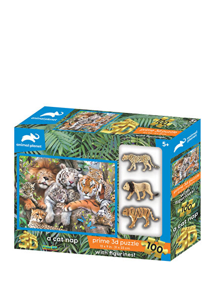 15544 Wild Cats 100 Piece Puzzle and Figure Set