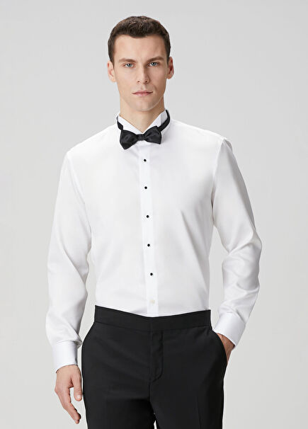 Non-Iron White Tuxedo Shirt