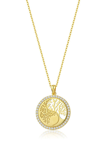 Tree of Life 925 Sterling Silver Gold Plated Women's Necklace