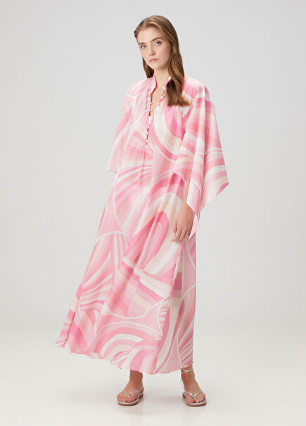 Pembe Desenli Kaftan