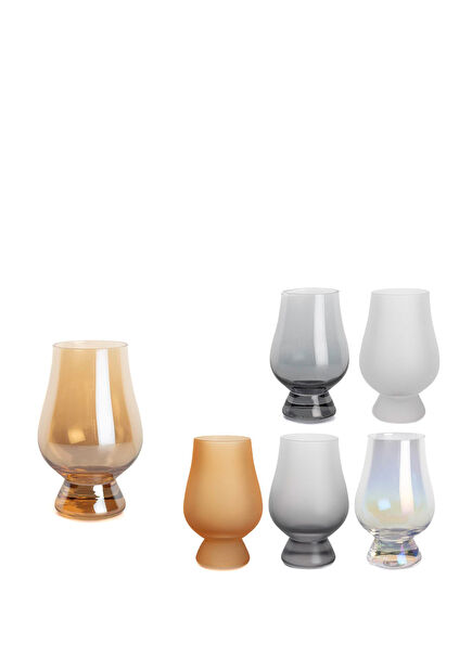 Lüster Mat Mix 6'lı Ayaklı Cam Bardak Seti