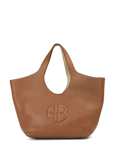 Brown Women's Leather Shopping Bag