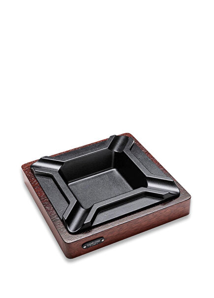 Walnut Black Wooden Square 4-Piece Cigar Ashtray