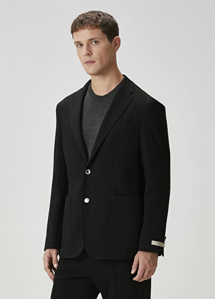 Drop 7 Siyah Jersey Ceket