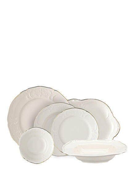 Sanssouci Elfenbein Gold Porcelain 12 Persons 51 Piece Dinnerware Set