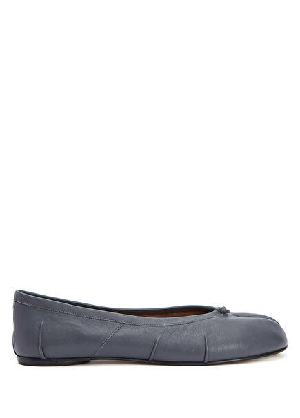 Tabi Dark Grey Leather Ballet Flats
