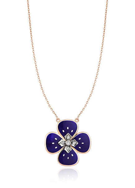 İstanbul Mineli Büyük Yonca Kadın Altın Kolye