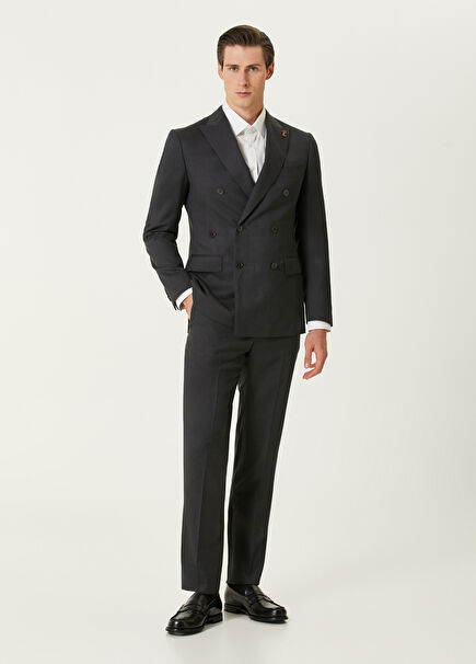 Vicenza Anthracite Wool Double-Breasted Suit