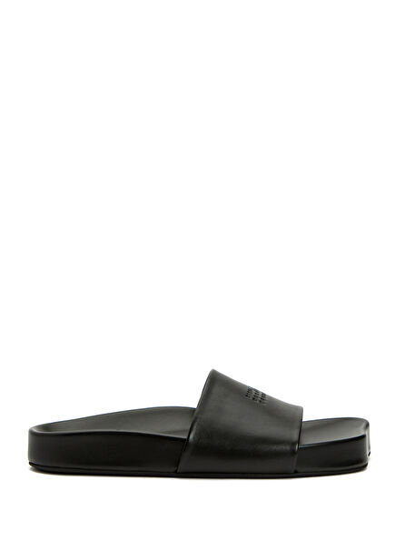 Black Men's Leather Slippers