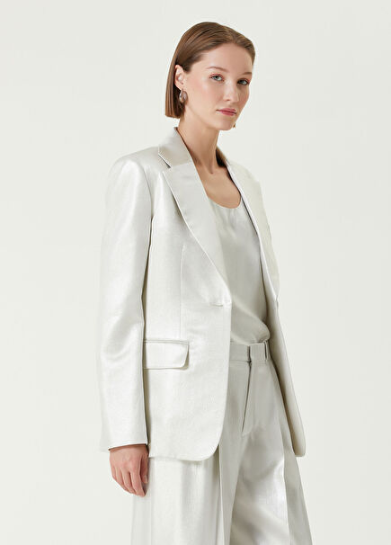 Silver Silk Blazer
