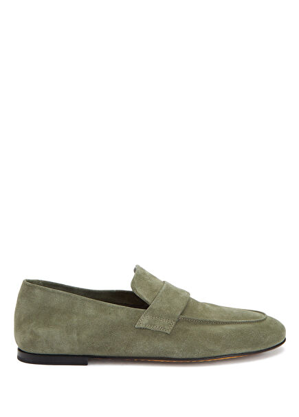 Koyu Yeşil Kadın Süet Loafer