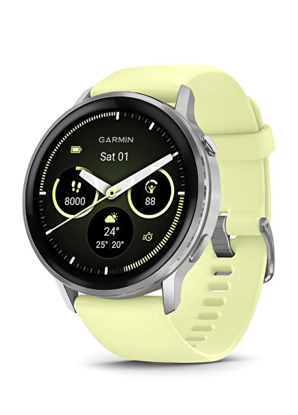 Venu 4 45 mm Gümüş Sarı Silikon Kayışlı Akıllı Saat