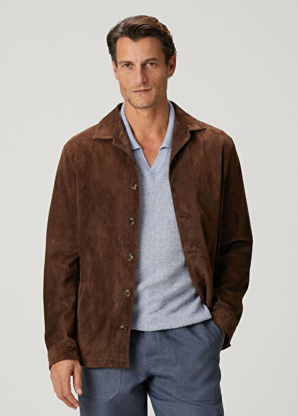 Kahverengi Süet Gömlek