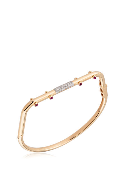 Victorian Ruby Women's Gold Handcuffs