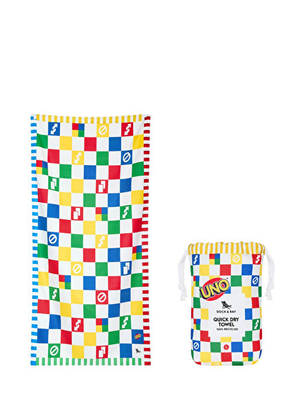 Uno Card Wild Desenli Büyük Boy Unisex Plaj Havlusu 90 x 160 cm