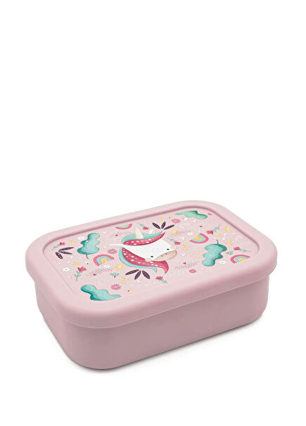Unicorn Desenli Silikon Çocuk Beslenme Kutusu