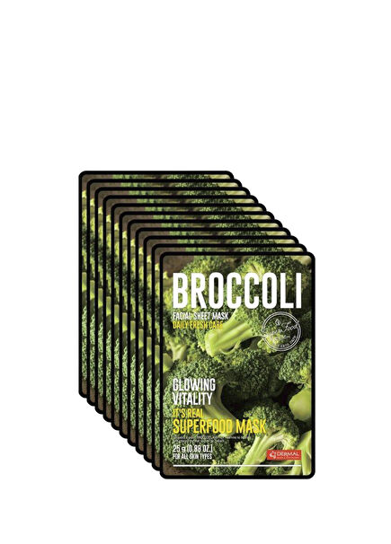 Broccoli Canlandırıcı ve Parlaklık Kazandıran Brokoli Yüz Maskesi 10 x 25 gr 