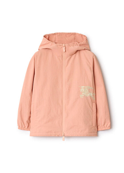 Roman Nylon Hooded Pembe Kapüşonlu Unisex Çocuk Mont