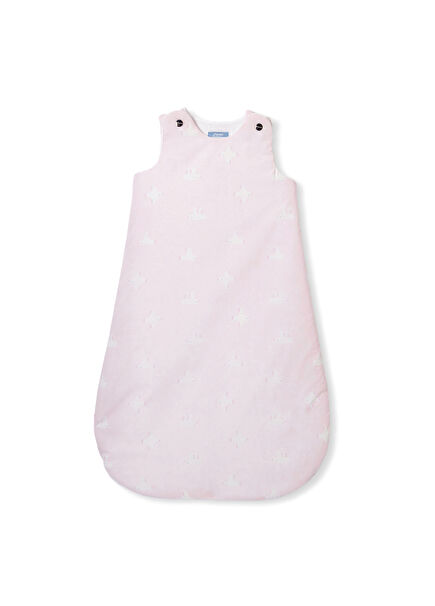 Pembe Pamuklu Martı Desenli Kız Bebek 0-6 Ay Uyku Tulumu