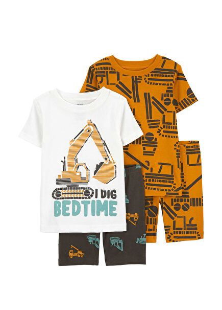 Construction Machine Patterned Baby Boy Pajama Set