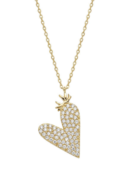 Love birds 14 Ayar Altın Pırlanta Taşlı Kadın Kolye