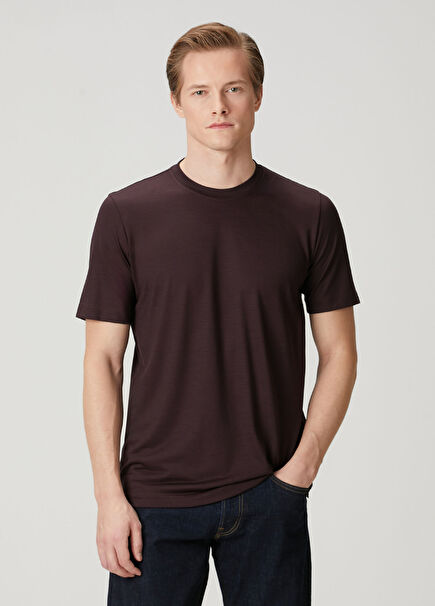 Koyu Kahverengi Yün T-shirt