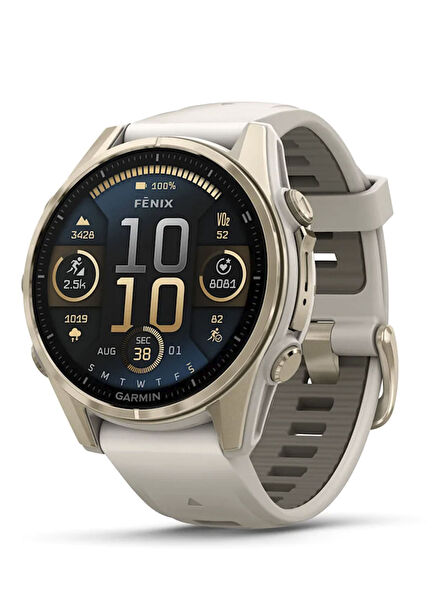 Fenix 8 AMOLED Sapphire Soft Gold 43mm Smartwatch with Silicone Strap