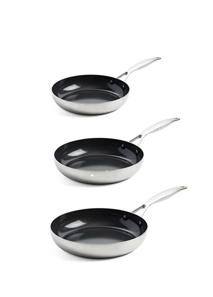 Geneva Steel Pan Set 18 & 20 & 24 cm