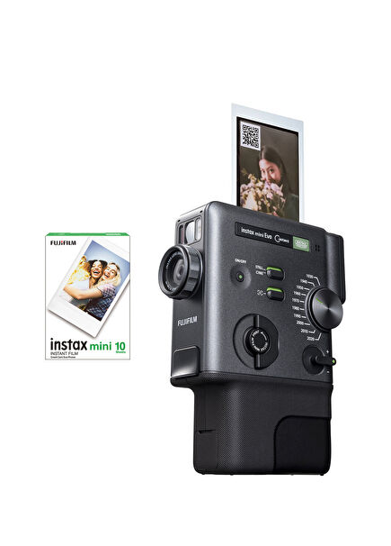 Instax Mini Evo Cinema Instant Camera and 10-Pack Mini Film