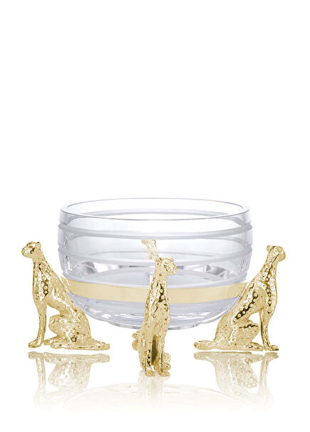 Çita Detaylı Cam Mumluk