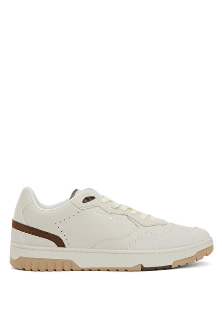 Basket Street Beige Men's Leather Sneakers