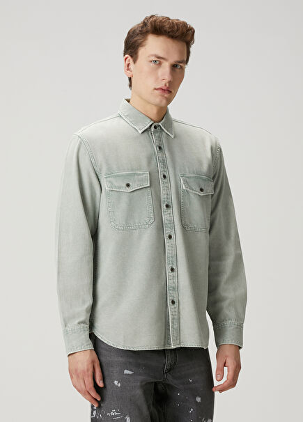 Relaxed Fit Blue Denim Shirt