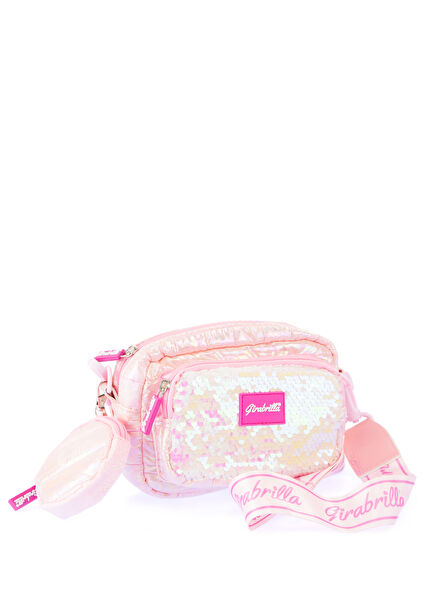 Puffer Light Pink Girls Sling Bag & Wallet