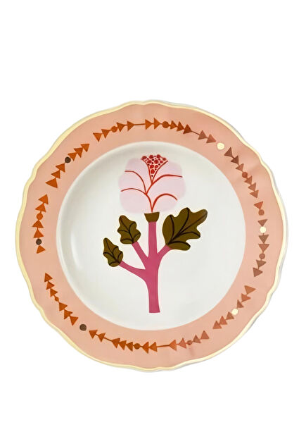 Rosa Patterned Porcelain Deep Plate 23 cm