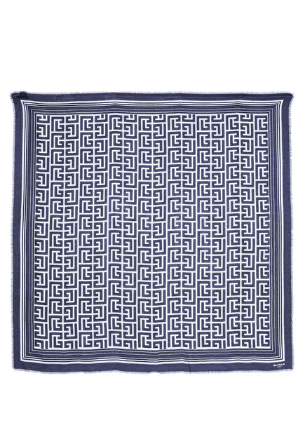 Siyah Beyaz Geometrik Desenli Kadın Şal