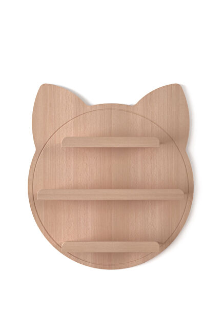 Cat Figure Natural Wooden Children's Room Shelf