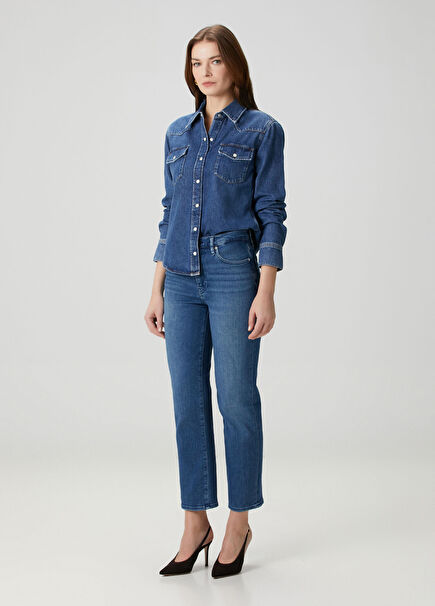 Le Sleek Straight Blue Jeans