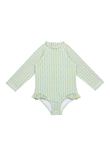 Lime Oasis UV Korumalı Uzun Kollu Kız Çocuk Mayo