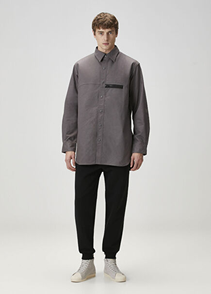 Koyu Gri Twill Dış Gömlek