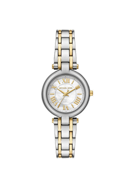 MK4895 Altın Rengi ve Metalik Gri Çelik Kadın Kol Saati