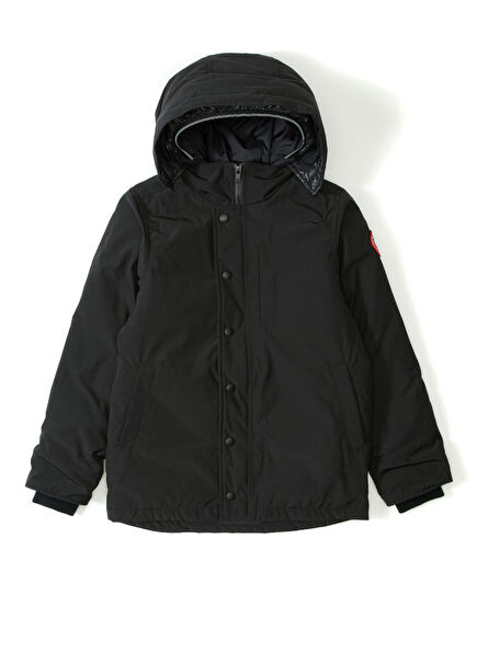 Black Logo Detailed Parka