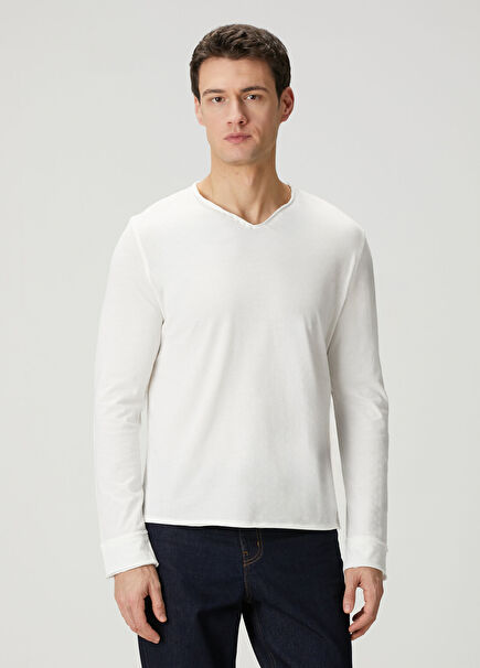 Monastir Beyaz Uzun Kollu T-shirt