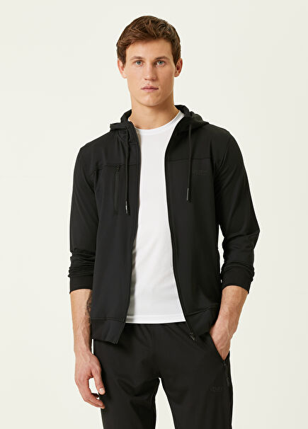 Black Hooded Logo Sweatshirt