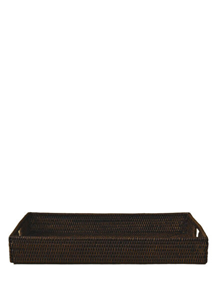 Koyu Kahverengi Rattan Tepsi