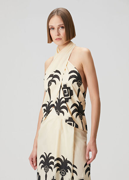 Imagery Ecru Black Blouse