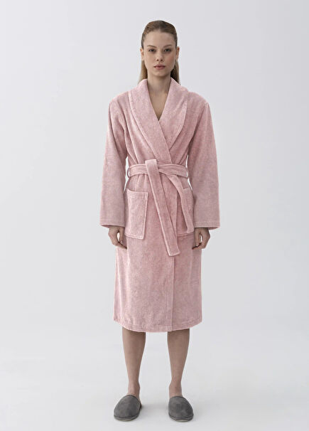 Eclair Dried Rose Combed Cotton Unisex Bathrobe