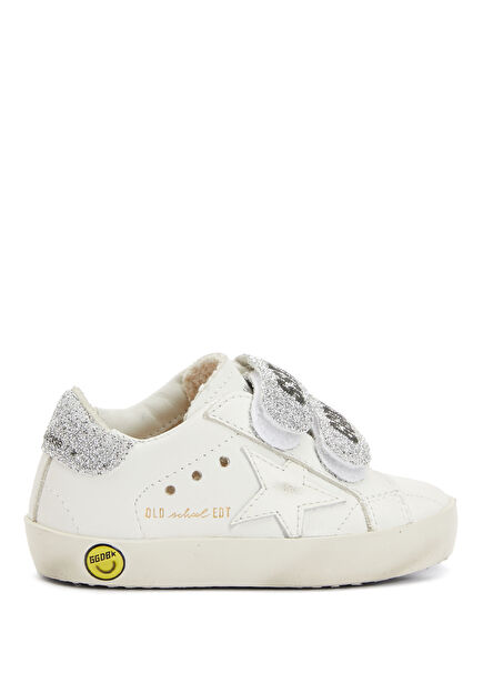 Old School Beyaz Unisex Çocuk Deri Sneaker
