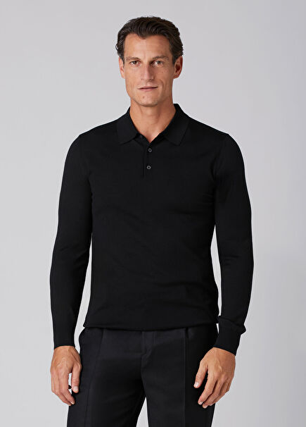 Black Polo Wool Sweater