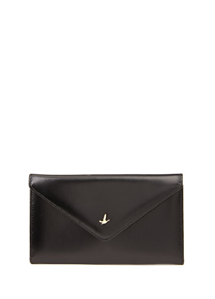 Milano Siyah Logolu Kadın Deri Cüzdan