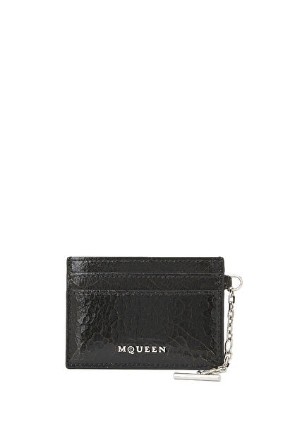 Black Mens Leather Card Holder
